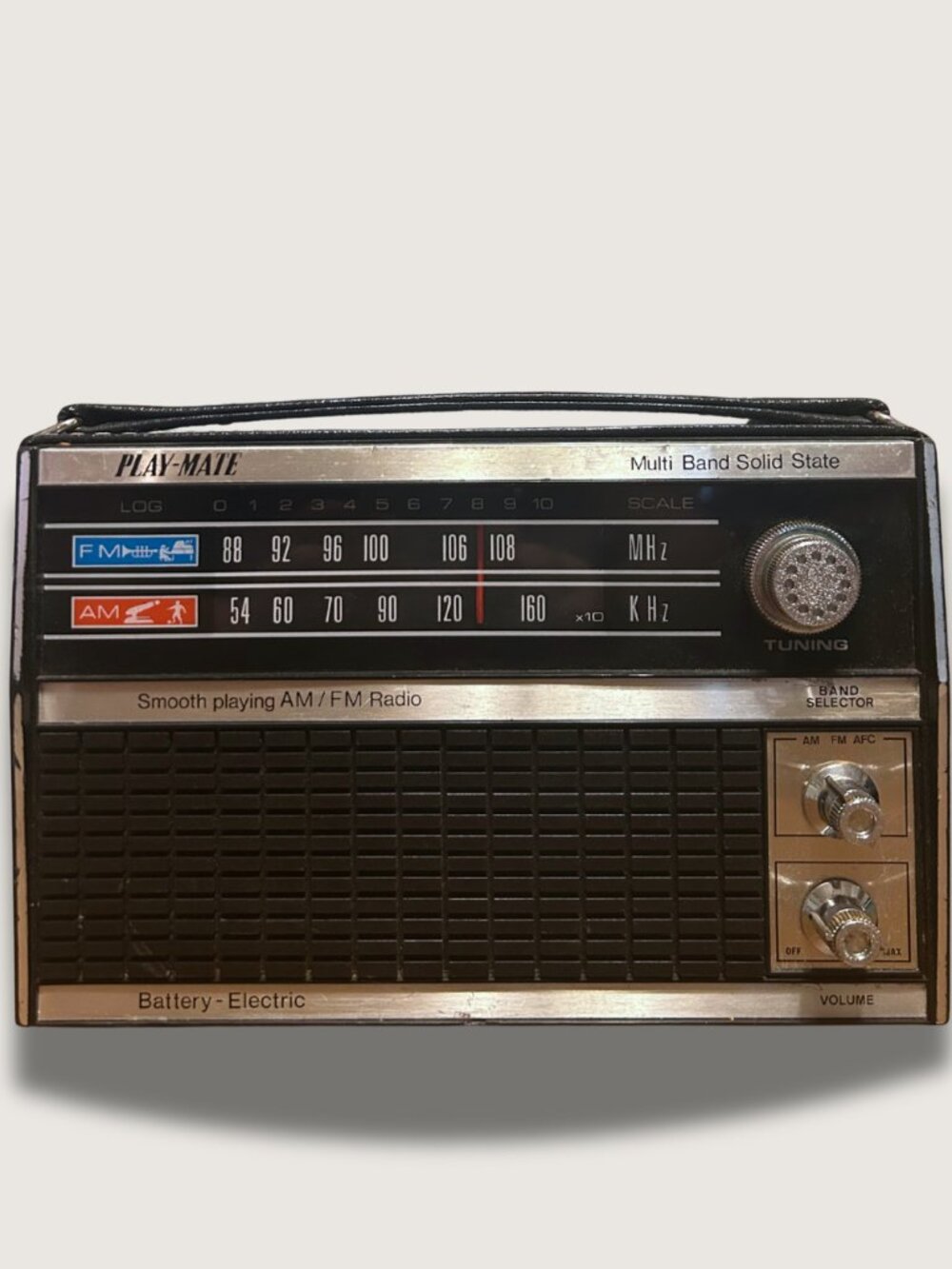 Vintage (1970’s) Playmate FM/AM Portable Radio (electric and battery operated)